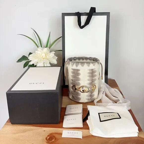 NWOT Gucci Snakeskin Mini Zumi Bucket Bag - Picture 1 of 14